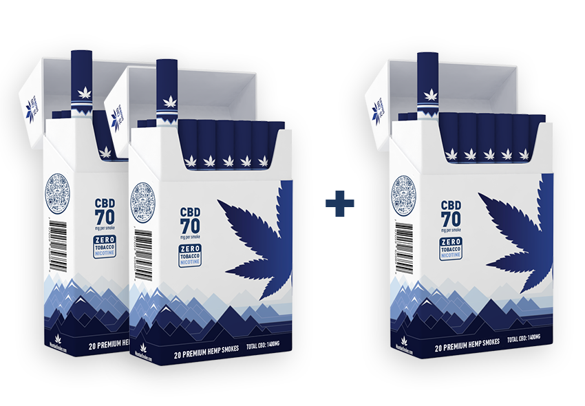 20-Pack of MOUNTAIN Smokes Originals CBD Hemp Smokes - Natural Flavor - 70mg per Smoke