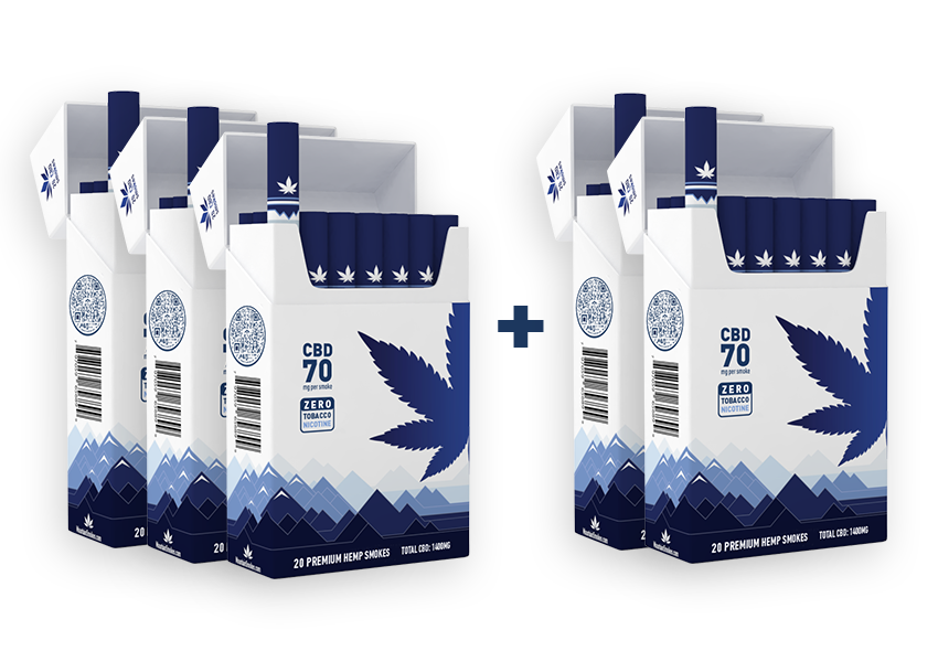 20-Pack of MOUNTAIN Smokes Originals CBD Hemp Smokes - Natural Flavor - 70mg per Smoke